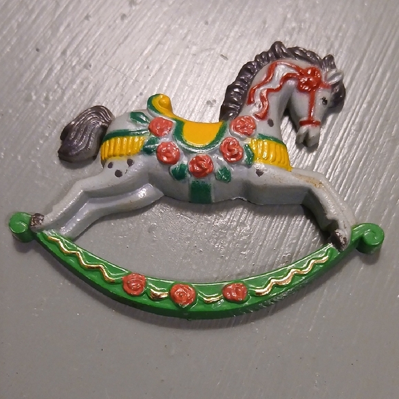 Colorful Rocking Horse Brooch - Picture 1 of 2